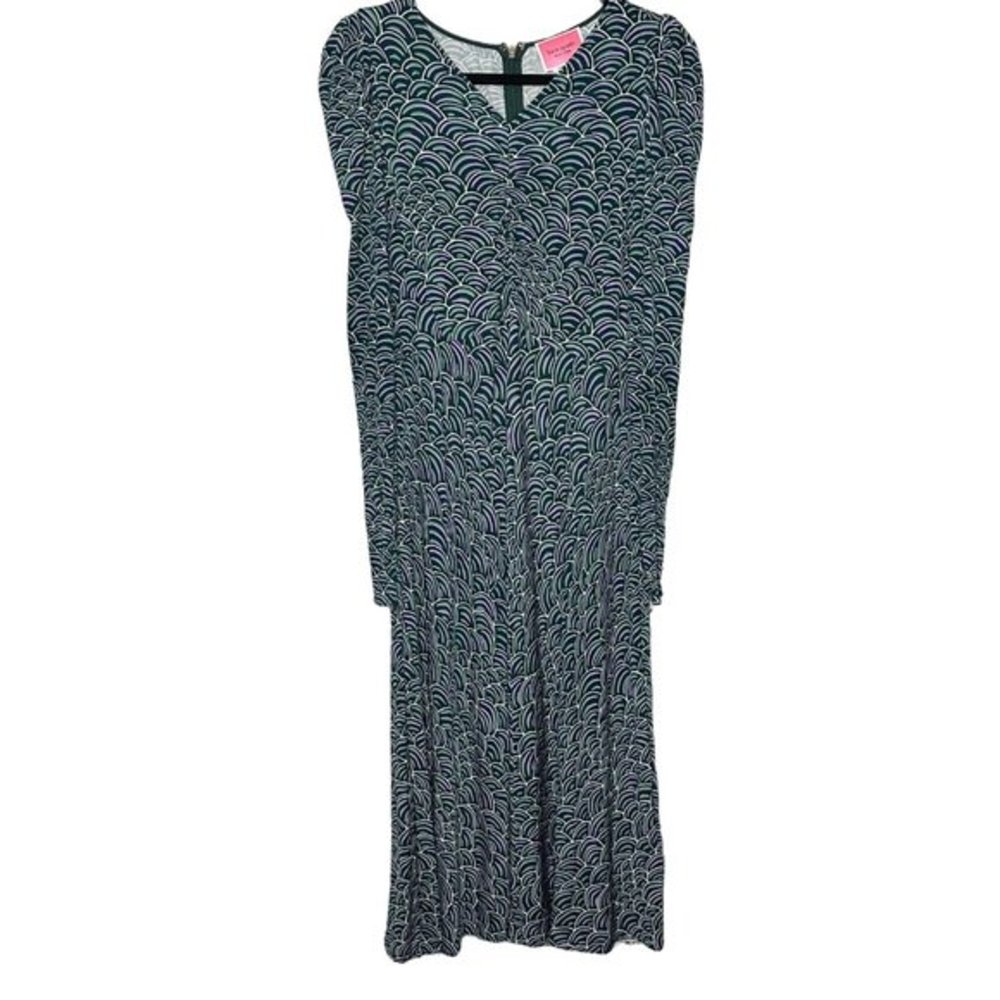 Kate Spade New York Party Bubbles V Neck‎ Long Sleeve Midi Dress Size 10